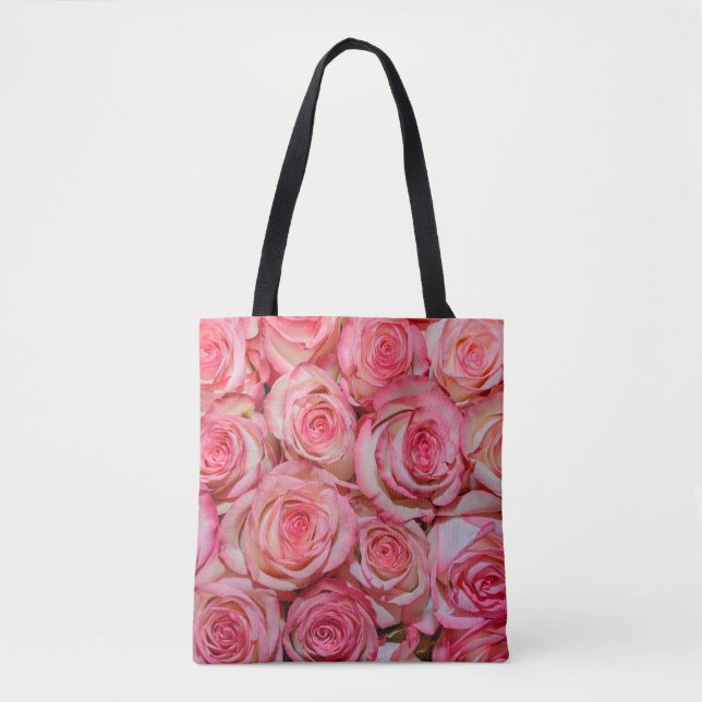 Beautiful pink roses tote bag (Front)
