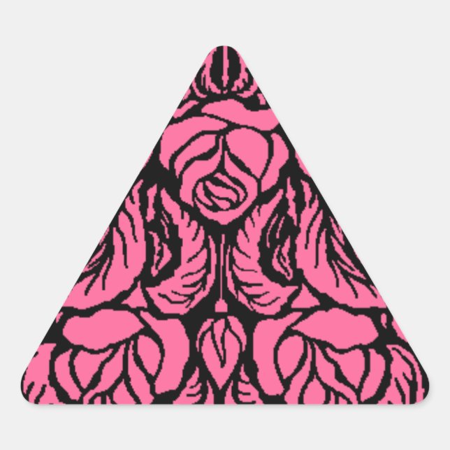 BEAUTIFUL PINK ROSES TRIANGLE STICKER (Front)