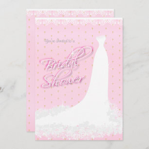 Beautiful Pink Satin Religious Bridal Shower Invitation