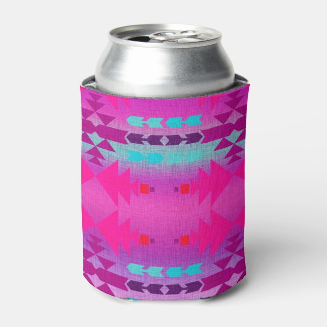 Beautiful Pink Southwestern Style Can Cooler (Can Front)