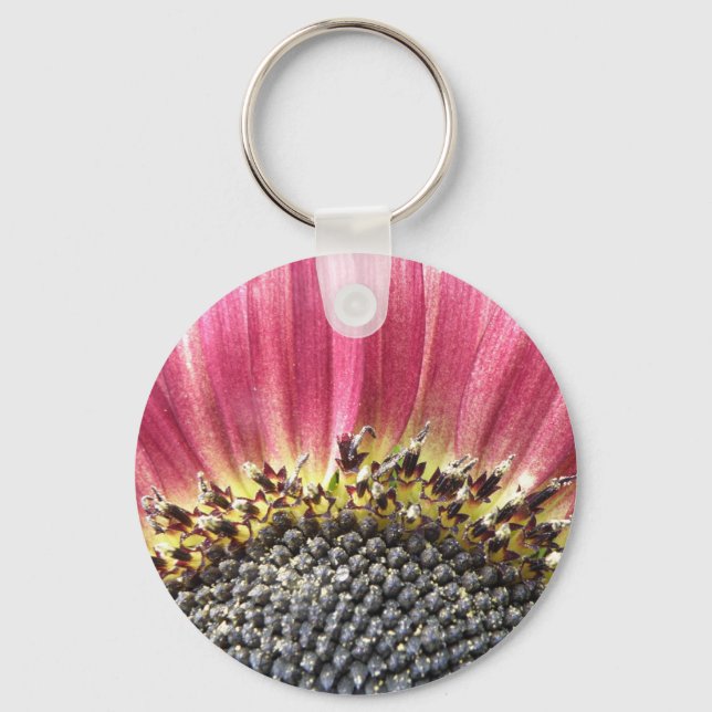 Beautiful Pink Sunflower Keychain (Front)