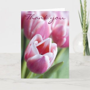 Beautiful Pink Tulip Thank You Card