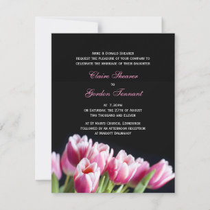 Beautiful Pink Tulips Wedding Invitation