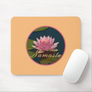 BEAUTIFUL PINK WATER LILY/NAMASTE MOUSE MAT