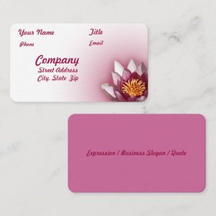 Beautiful Pink Water Lily Photograph Template Business Card