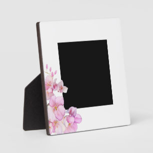 Beautiful pink watercolor cherry blossoms photo plaque