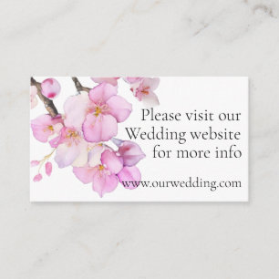 Beautiful pink watercolor cherry blossoms wedding  enclosure card