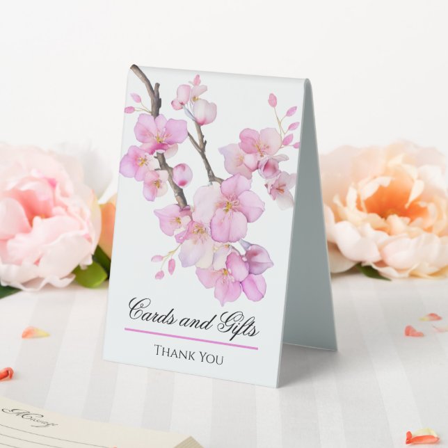 Beautiful pink watercolor cherry Sakura blossoms  (In SItu (Wedding))