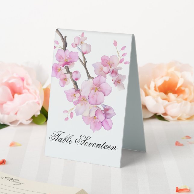 Beautiful pink watercolor cherry Sakura blossoms  (In SItu (Wedding))