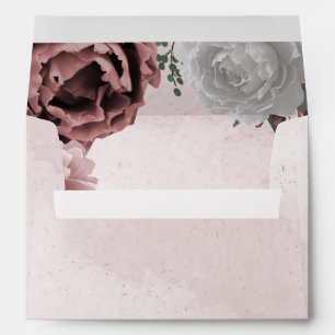 beautiful pink white cinnamon rose floral greenery envelope