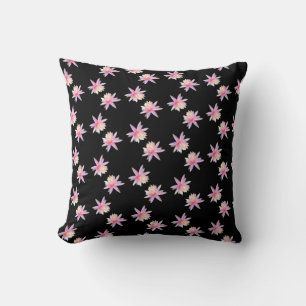 Beautiful Pink White Lotus Flower Pattern Cushion