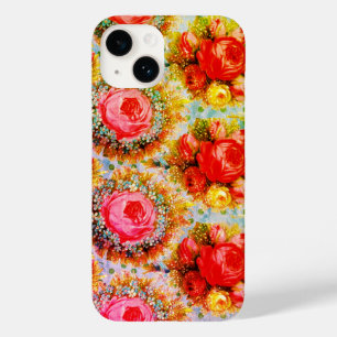 BEAUTIFUL PINK YELLOW RED ROSES AND BLUE FLOWERS Case-Mate iPhone 14 CASE
