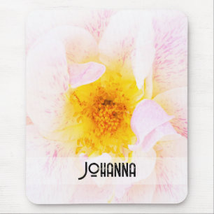 Beautiful Pink Yellow Rose Mouse Mat