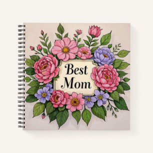 Beautiful Pinkish Flowery Best Mum  Notebook