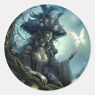 Beautiful Pirate Fairy - Round Sticker