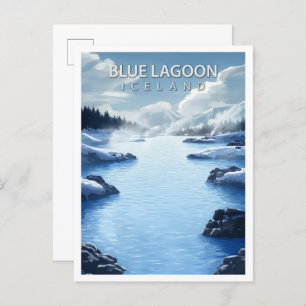 Beautiful Place Blue Lagoon Iceland Travel Postcard