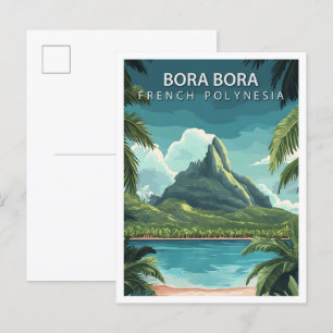 Beautiful Place Bora Bora French Polynesia Travel Postcard
