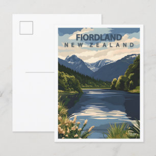 Beautiful Place Fiordland New Zealand Travel Postcard