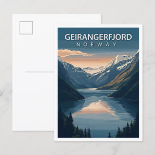 Beautiful Place Geirangerfjord Norway Travel Postcard