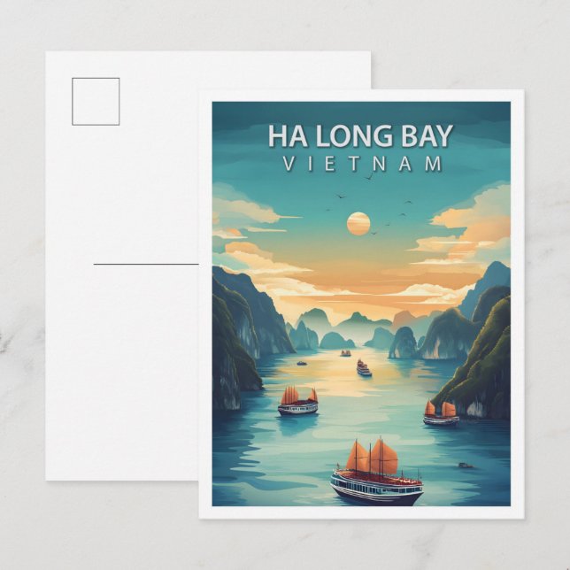 Beautiful Place Ha Long Bay Vietnam Travel Postcard (Front/Back)