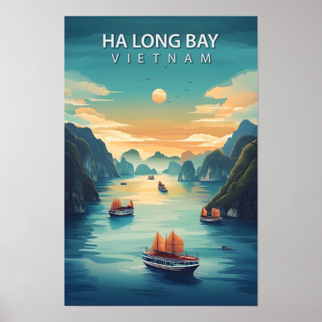 Beautiful Place Ha Long Bay Vietnam Travel Poster (Front)