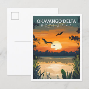 Beautiful Place Okavango Delta Botswana Travel Postcard