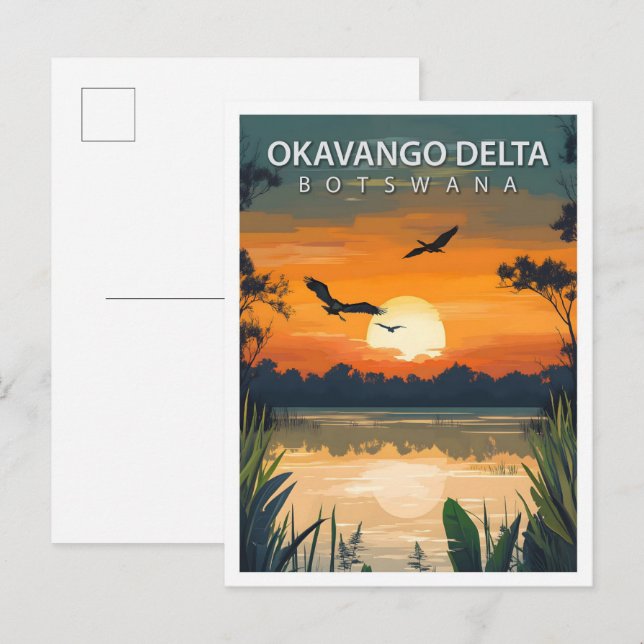 Beautiful Place Okavango Delta Botswana Travel Postcard (Front/Back)