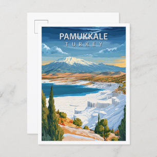 Beautiful Place Pamukkale Turkey Art Travel Postcard