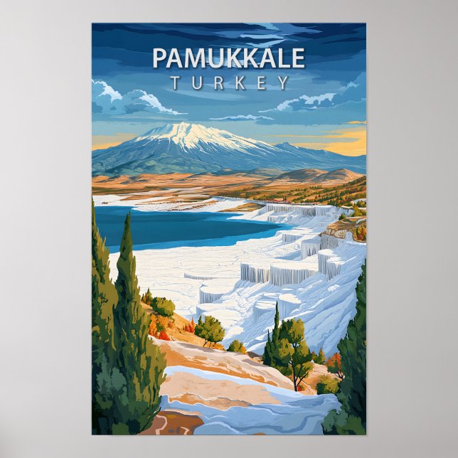 Beautiful Place Pamukkale Turkey Art Travel Poster (Front)