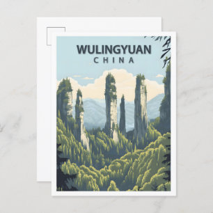 Beautiful Place Wulingyuan China Art Travel Postcard