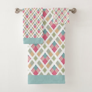 Beautiful, plaid bath towel set