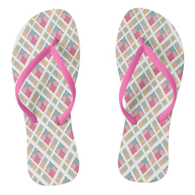 Beautiful, plaid flip flops (Footbed)
