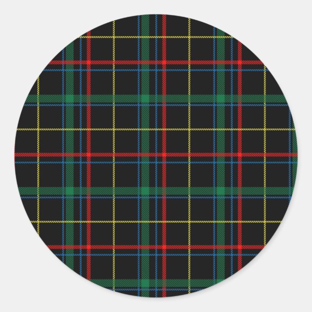 Beautiful Plaid Pattern Classic Round Sticker (Front)