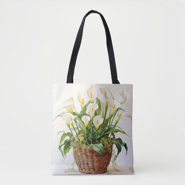 Beautiful Planted Calla Lily Flowers Tote Bag (Front)
