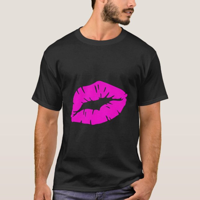 Beautiful Playful K Lipstick Kiss Isolated T-Shirt (Front)