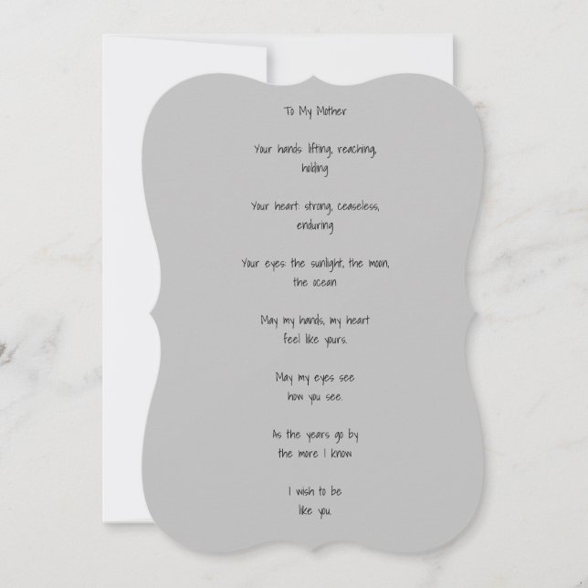 Beautiful Poem Card for Mother (Front)