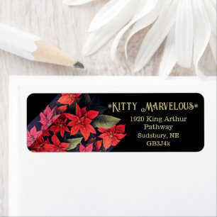 Beautiful Poinsettia Christmas Flowers Black Red 
