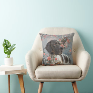 Beautiful pointer with pheasants    cushion