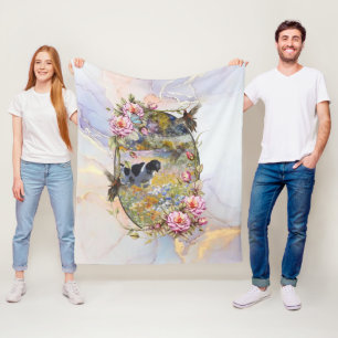 Beautiful pointer with pheasants   fleece blanket