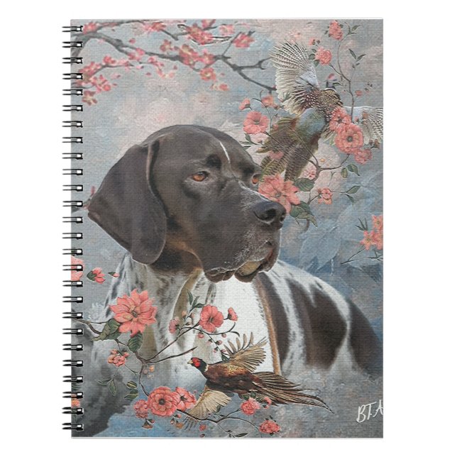 Beautiful pointer with pheasants  notebook (Front)