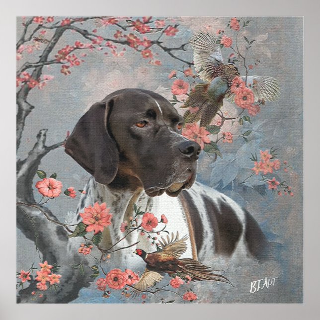 Beautiful pointer with pheasants   poster (Front)