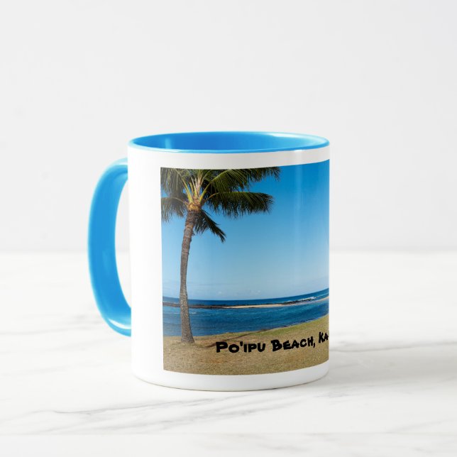Beautiful Po'ipu Beach, Kaua'i Mug (Front Left)