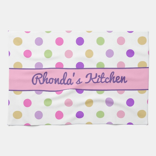 Beautiful Polka Dots Tea Towel (Horizontal)