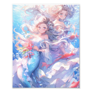 Beautiful Pop Anime Mermaid Photo Print