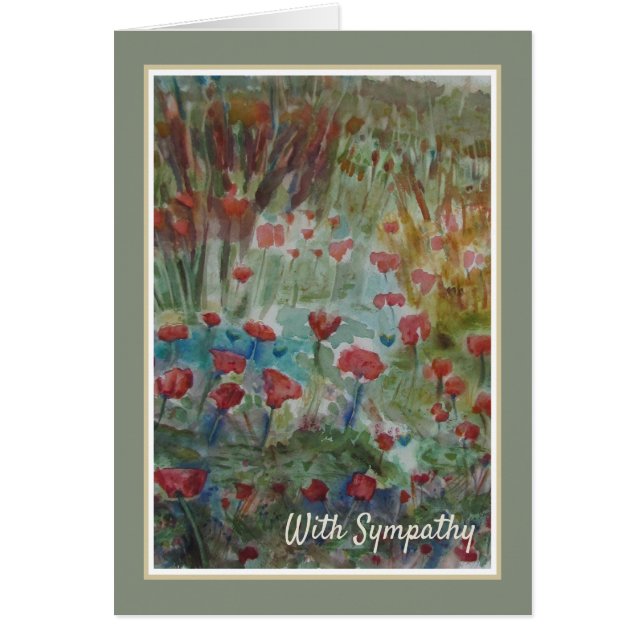 Beautiful Poppies Sympathy Card (Front)