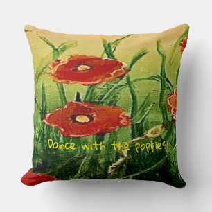 Beautiful Poppy Field  Cushion