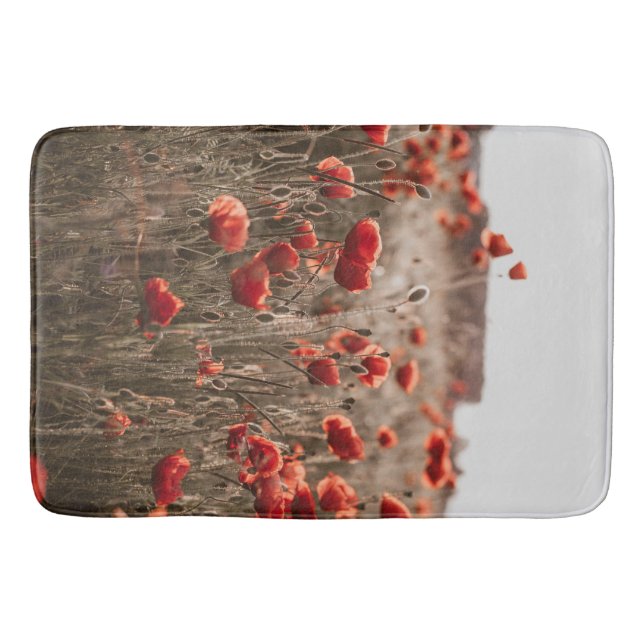 beautiful poppy flowers bath mat (Front)