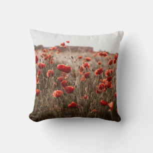 beautiful poppy flowers cushion