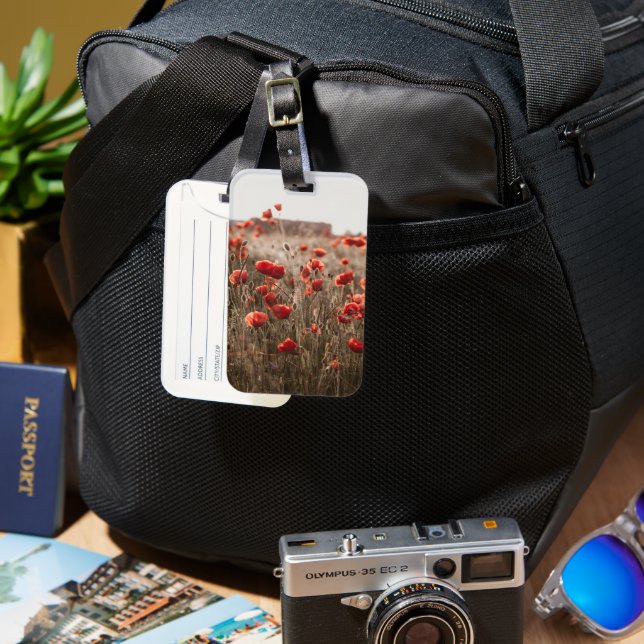 beautiful poppy flowers luggage tag (Front & Back)