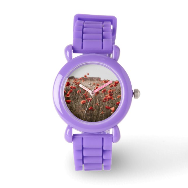 beautiful poppy flowers watch (Front)